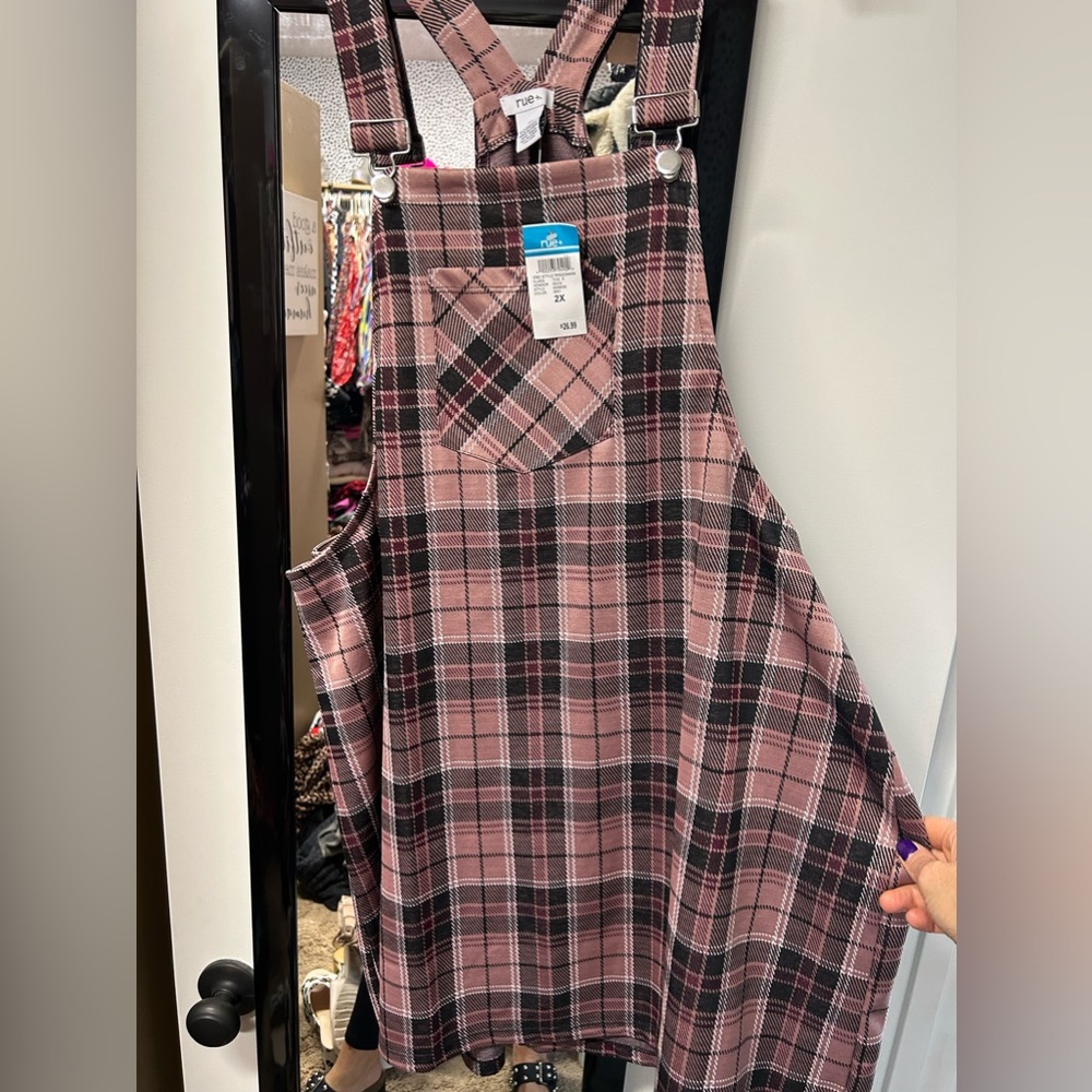 Rue 21 Plaid Overall Dress